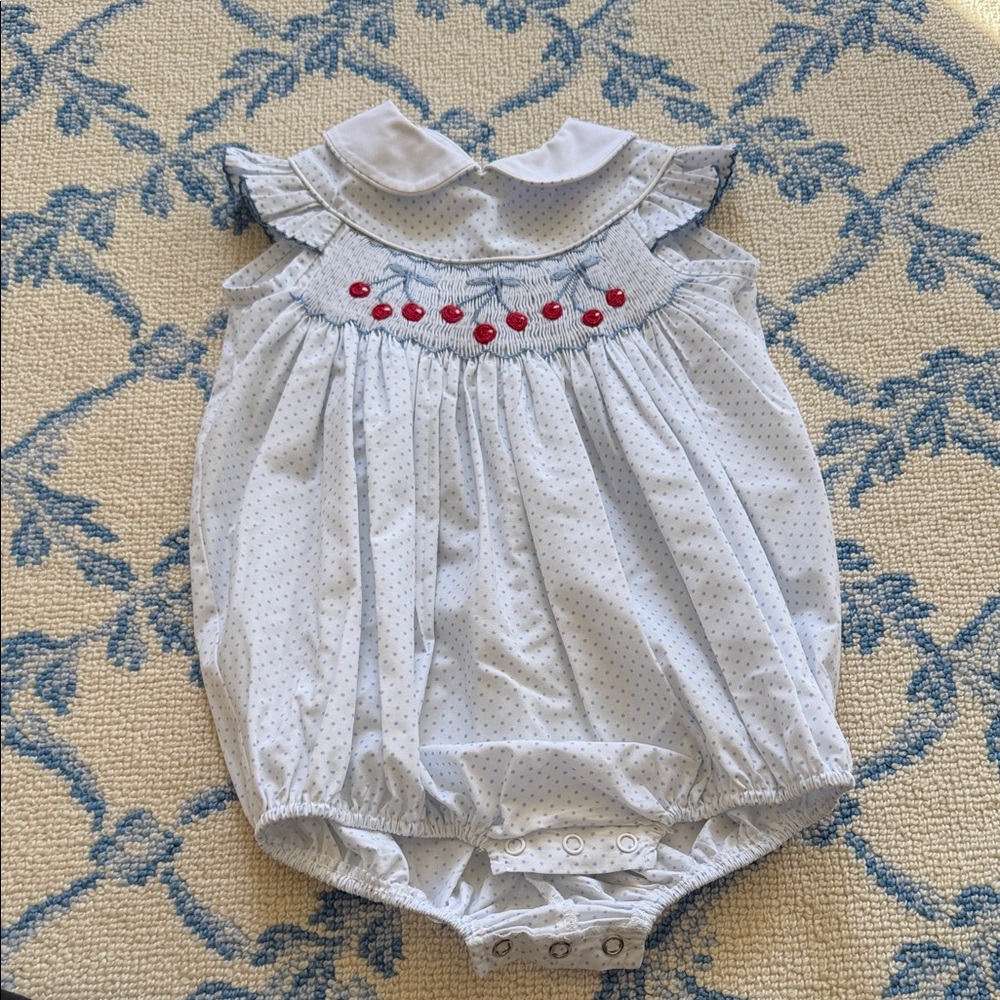 White and Red Polka Dot Baby Romper